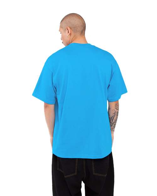 Shaka Wear SHMHSS Unisex Max Heavyweight T-Shirt - Turquoise - model back