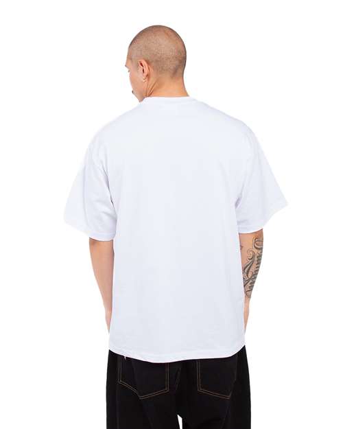 Shaka Wear SHMHSS Unisex Max Heavyweight T-Shirt - White - model back
