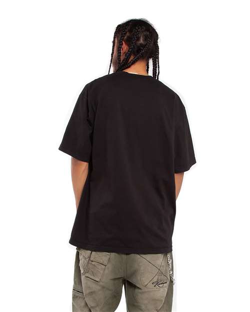 Shaka Wear SHGD Unisex Max Heavyweight Garment-Dyed T-Shirt - Black - model back