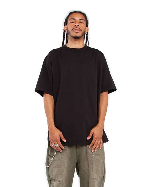 Shaka Wear SHGD Unisex Max Heavyweight Garment-Dyed T-Shirt - Black - model front
