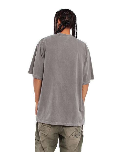 Shaka Wear SHGD Unisex Max Heavyweight Garment-Dyed T-Shirt - Cement - model back