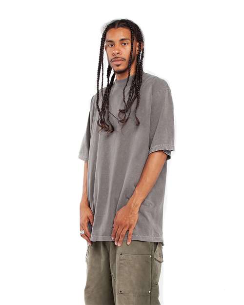 Shaka Wear SHGD Unisex Max Heavyweight Garment-Dyed T-Shirt - Cement - model side
