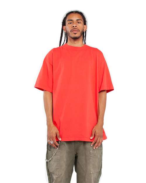 Shaka Wear SHGD Unisex Max Heavyweight Garment-Dyed T-Shirt - Cherry Tomato - model front