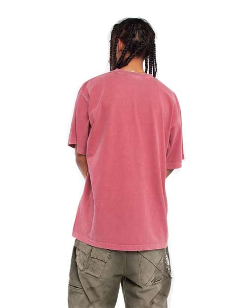 Shaka Wear SHGD Unisex Max Heavyweight Garment-Dyed T-Shirt - Clay Red - model back