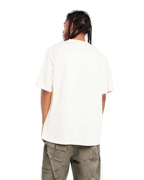 Shaka Wear SHGD Unisex Max Heavyweight Garment-Dyed T-Shirt - Cream - model back