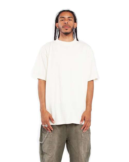 Shaka Wear SHGD Unisex Max Heavyweight Garment-Dyed T-Shirt - Cream - model front