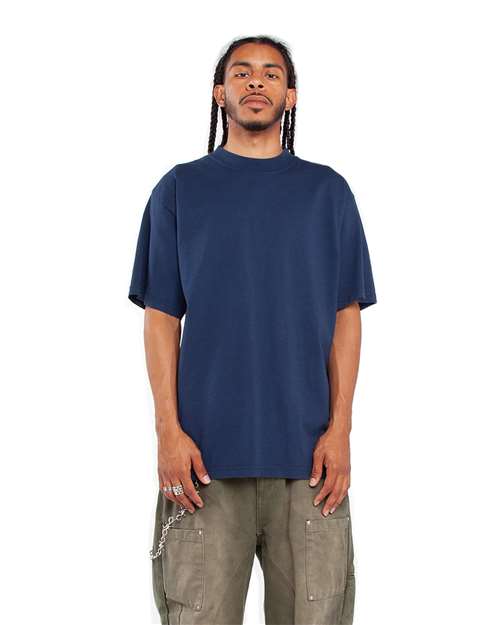 Shaka Wear SHGD Unisex Max Heavyweight Garment-Dyed T-Shirt - Midnight Navy - model front