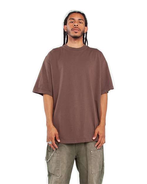 Shaka Wear SHGD Unisex Max Heavyweight Garment-Dyed T-Shirt - Mocha - model front