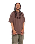 Shaka Wear SHGD Unisex Max Heavyweight Garment-Dyed T-Shirt - Mocha - model side
