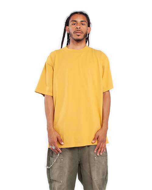 Shaka Wear SHGD Unisex Max Heavyweight Garment-Dyed T-Shirt - Mustard - model front