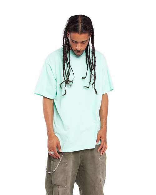 Shaka Wear SHGD Unisex Max Heavyweight Garment-Dyed T-Shirt - Powder Blue - model side
