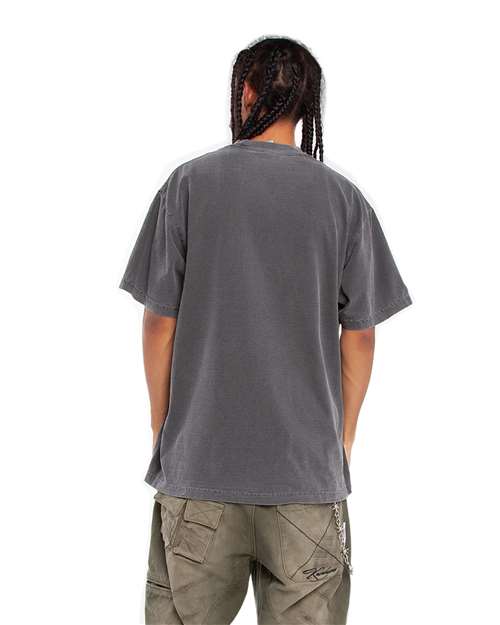 Shaka Wear SHGD Unisex Max Heavyweight Garment-Dyed T-Shirt - Shadow - model back