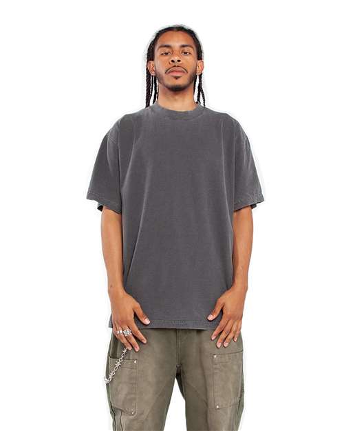 Shaka Wear SHGD Unisex Max Heavyweight Garment-Dyed T-Shirt - Shadow - model front