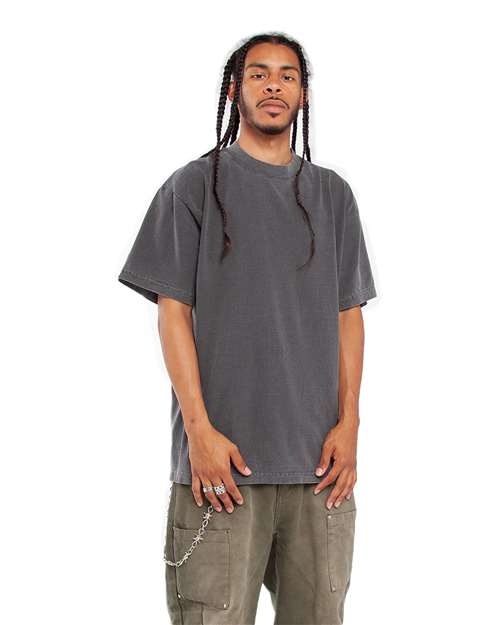 Shaka Wear SHGD Unisex Max Heavyweight Garment-Dyed T-Shirt - Shadow - model side