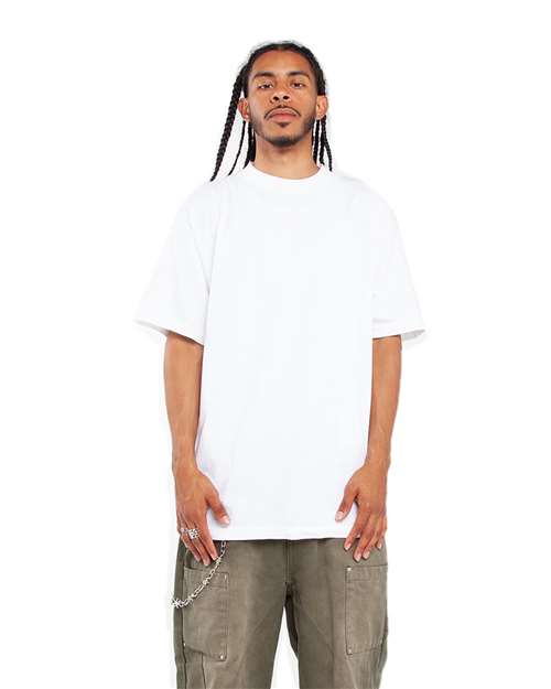 Shaka Wear SHGD Unisex Max Heavyweight Garment-Dyed T-Shirt - White - model front