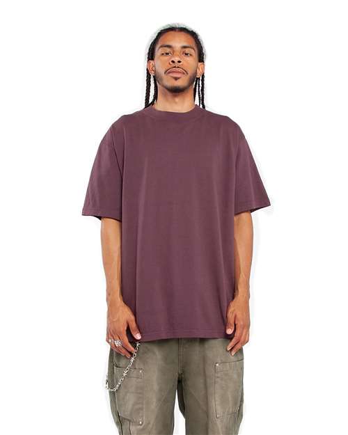 Shaka Wear SHGD Unisex Max Heavyweight Garment-Dyed T-Shirt - Wine - model front