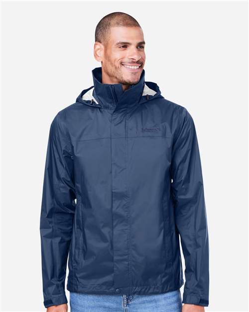 Marmot M15881 Men's PreCip Eco Packable Rain Jacket - Arctic Navy - model front