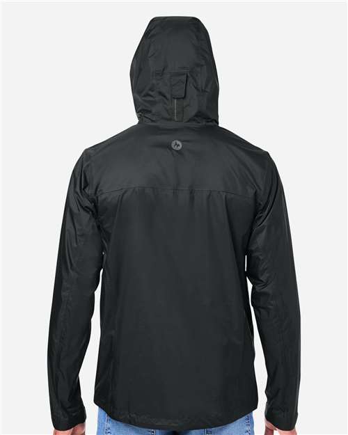 Marmot M15881 Men's PreCip Eco Packable Rain Jacket - Black - model back