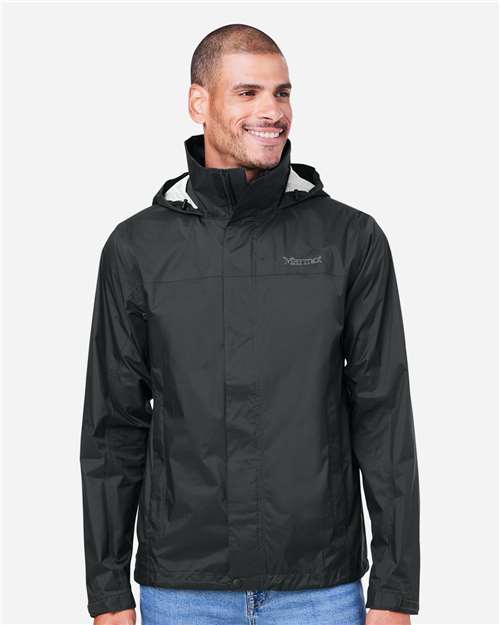 Marmot M15881 Men's PreCip Eco Packable Rain Jacket - Black - model front