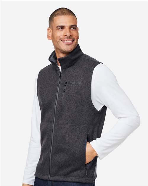 Marmot M16224 Men's Drop Line Vest - Black Heather - model side