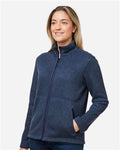 Marmot M16250 Women's Drop Line Fleece Jacket - Arctic Navy Heather - model side