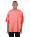Shaka Wear SHGDD Unisex Max Heavyweight Garment-Dyed Drop Shoulder T-Shirt - Peach - model front