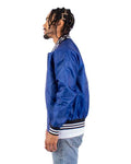 Shaka Wear SHVBJ Unisex Varsity Bomber Jacket - Royal - model side