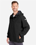 HUK H400148 Men's Rover Rain Jacket - Black - model side