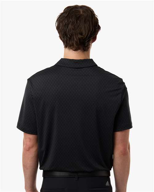 Adidas A716 Men's 4-Way Stretch Printed Polo - Carbon - model back
