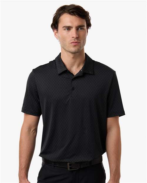Adidas A716 Men's 4-Way Stretch Printed Polo - Carbon - model front