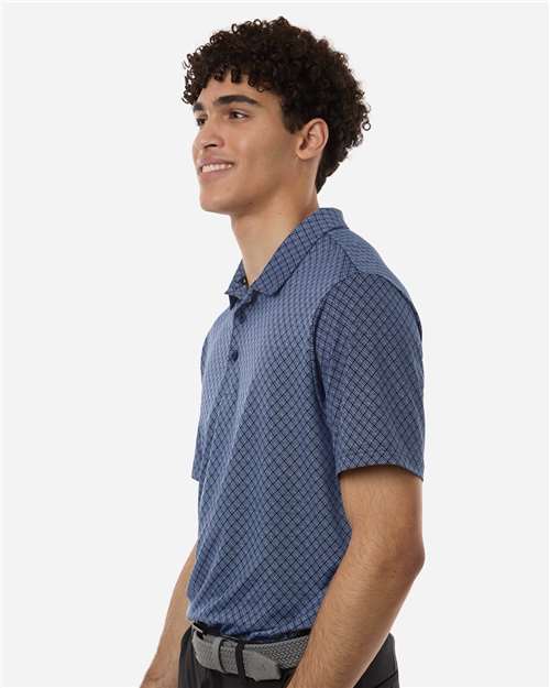 Adidas A716 Men's 4-Way Stretch Printed Polo - Collegiate Navy - model side