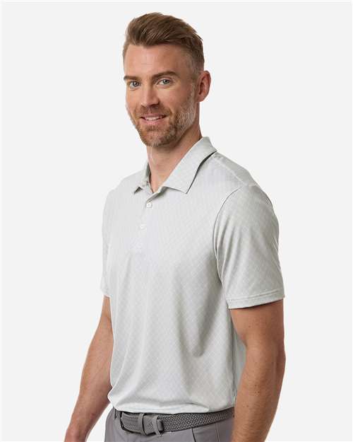 Adidas A716 Men's 4-Way Stretch Printed Polo - White - model side