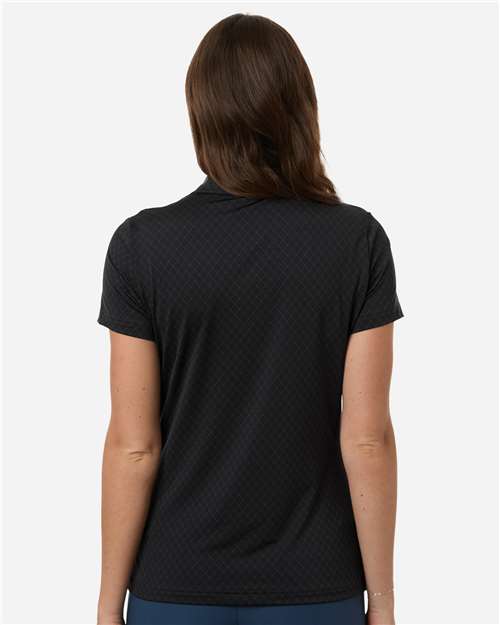 Adidas A717 Women's 4-Way Stretch Printed Polo - Carbon - model back