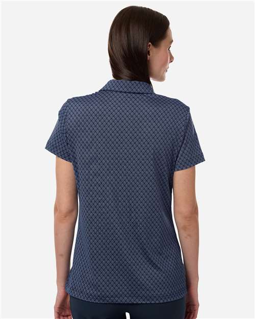 Adidas A717 Women's 4-Way Stretch Printed Polo - Collegiate Navy - model back