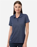 Adidas A717 Women's 4-Way Stretch Printed Polo - Collegiate Navy - model front