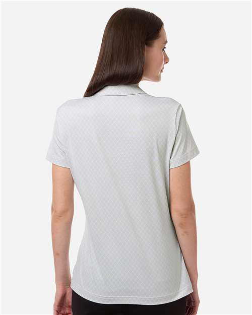 Adidas A717 Women's 4-Way Stretch Printed Polo - White - model back