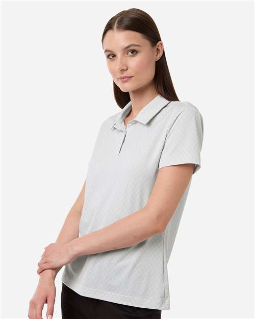 Adidas A717 Women's 4-Way Stretch Printed Polo - White - model side