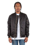 Shaka Wear SHBJ Unisex Bomber Jacket - Black - model front