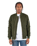 Shaka Wear SHBJ Unisex Bomber Jacket - Olive - model front