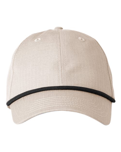 Big Accessories BA640 Lariat Cap - Khaki/ Black Rope - front