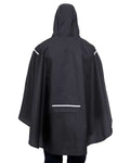 Team 365 TT71 Unisex Zone Protect Packable Poncho - Black - model back