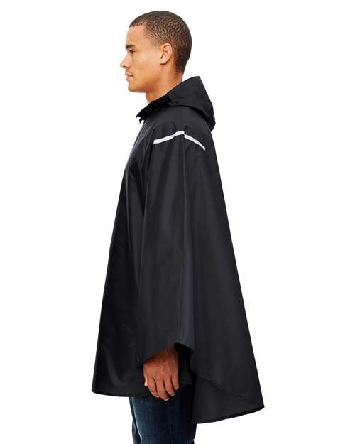 Team 365 TT71 Unisex Zone Protect Packable Poncho - Black - model side