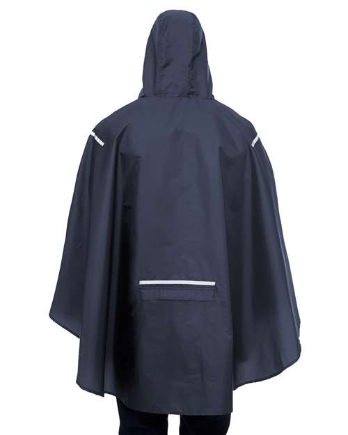 Team 365 TT71 Unisex Zone Protect Packable Poncho - Sport Dark Navy - model back