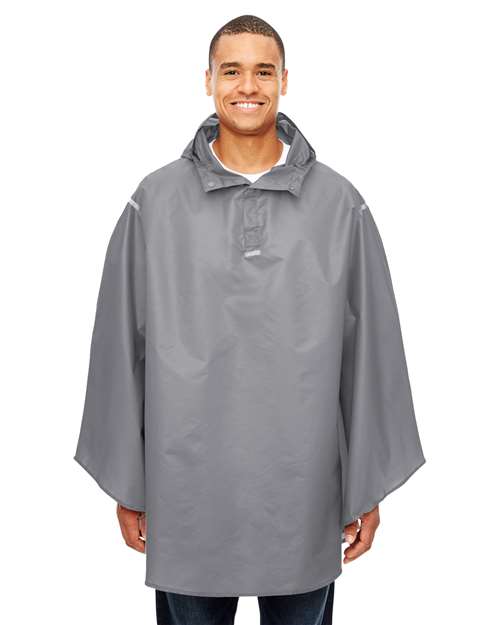 Team 365 TT71 Unisex Zone Protect Packable Poncho - Sport Graphite - model front