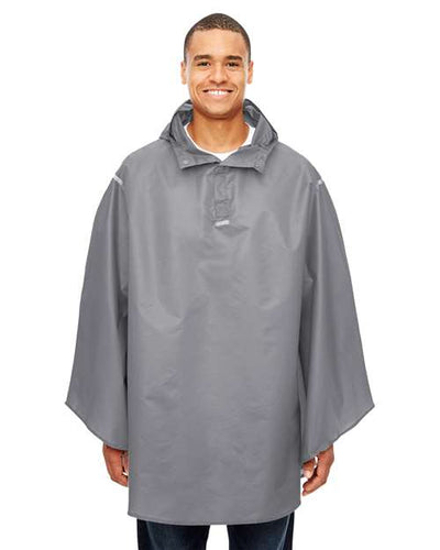 Team 365 TT71 Unisex Zone Protect Packable Poncho - Sport Graphite - model front