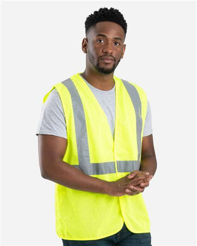 Berne Apparel HVV042 Men's Hi-Vis Class 2 Economy Vest - Yellow - model front