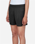 Team 365 TT11SHW Women's Zone Performance Shorts - Black - model side