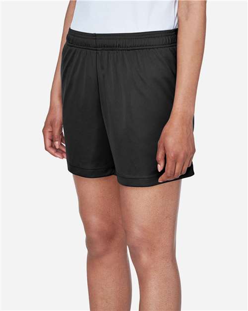 Team 365 TT11SHW Women's Zone Performance Shorts - Black - model side