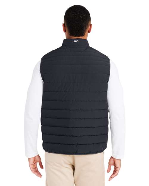 vineyard vines O001808 Men's Mountain Weekend Puffer Vest - Jet Black - model back