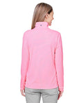 vineyard vines K002521 Women's Microstripe Sankaty Half-Zip Pullover - Knockout Pink - model back
